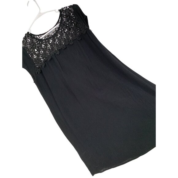 Lacy Black Cap Sleeve Mini Tunic Dress By Baileyblue Size L Junior RY10375 EUC - Picture 8 of 11